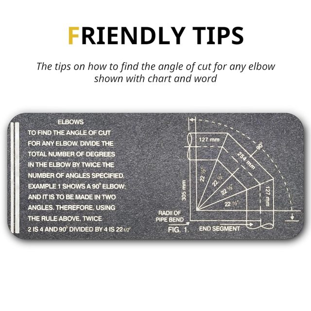 Pipe Measure Tool Wrap Around Tape, Flex Angle Measuring and Marking Gauge for 3" to 10" Diameter Small White by Goldland