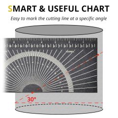 Pipe Measure Tool Wrap Around Tape, Flex Angle Measuring and Marking Gauge for 3" to 10" Diameter Small White by Goldland