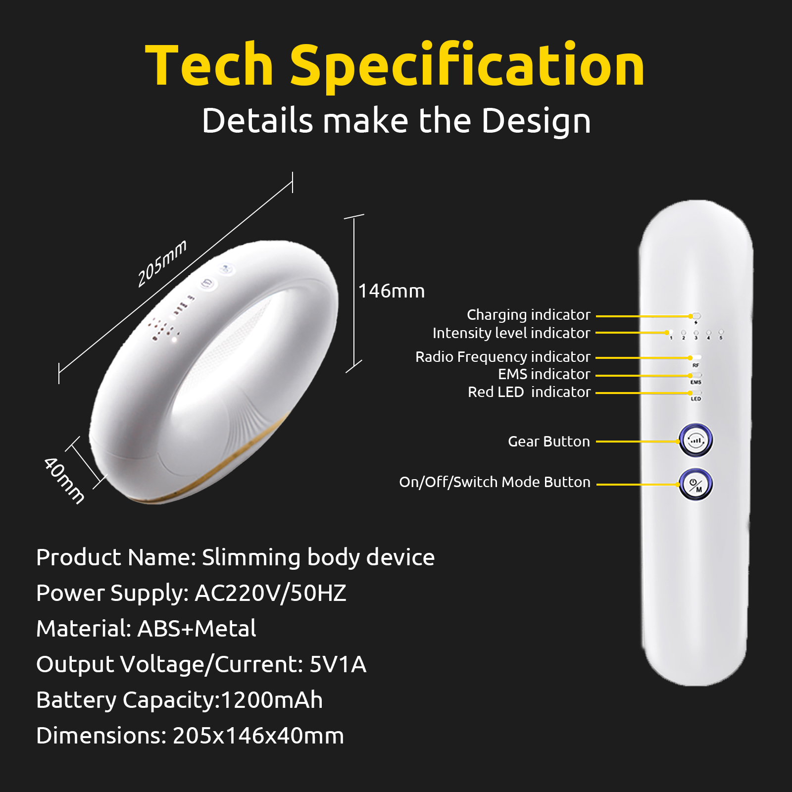 Red Light RF Radio Frequency Fat Iron Device Anti-Aging Face Lifting Korean Skincare Massage Wrinkle Remover