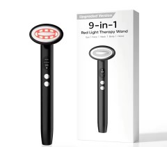 9 in 1 Advanced Skincare Beauty Wand with Microcurrent+Red Light Therapy+Facial Massage+Therapeutic Warmth for Skincare