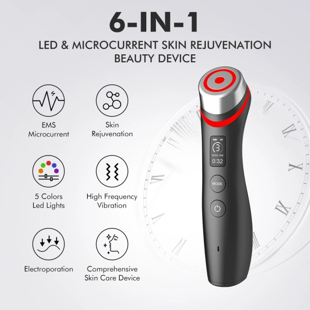 6 in 1 Age Booster Pro Face Lifting Massage V-shape Device Skin Tightening Facial device