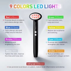9 in 1 Advanced Skincare Beauty Wand with Microcurrent+Red Light Therapy+Facial Massage+Therapeutic Warmth for Skincare