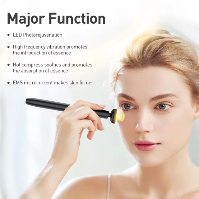 9 in 1 Advanced Skincare Beauty Wand with Microcurrent+Red Light Therapy+Facial Massage+Therapeutic Warmth for Skincare
