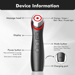 6 in 1 Age Booster Pro Face Lifting Massage V-shape Device Skin Tightening Facial device