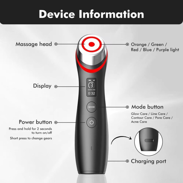 6 in 1 Age Booster Pro Face Lifting Massage V-shape Device Skin Tightening Facial device