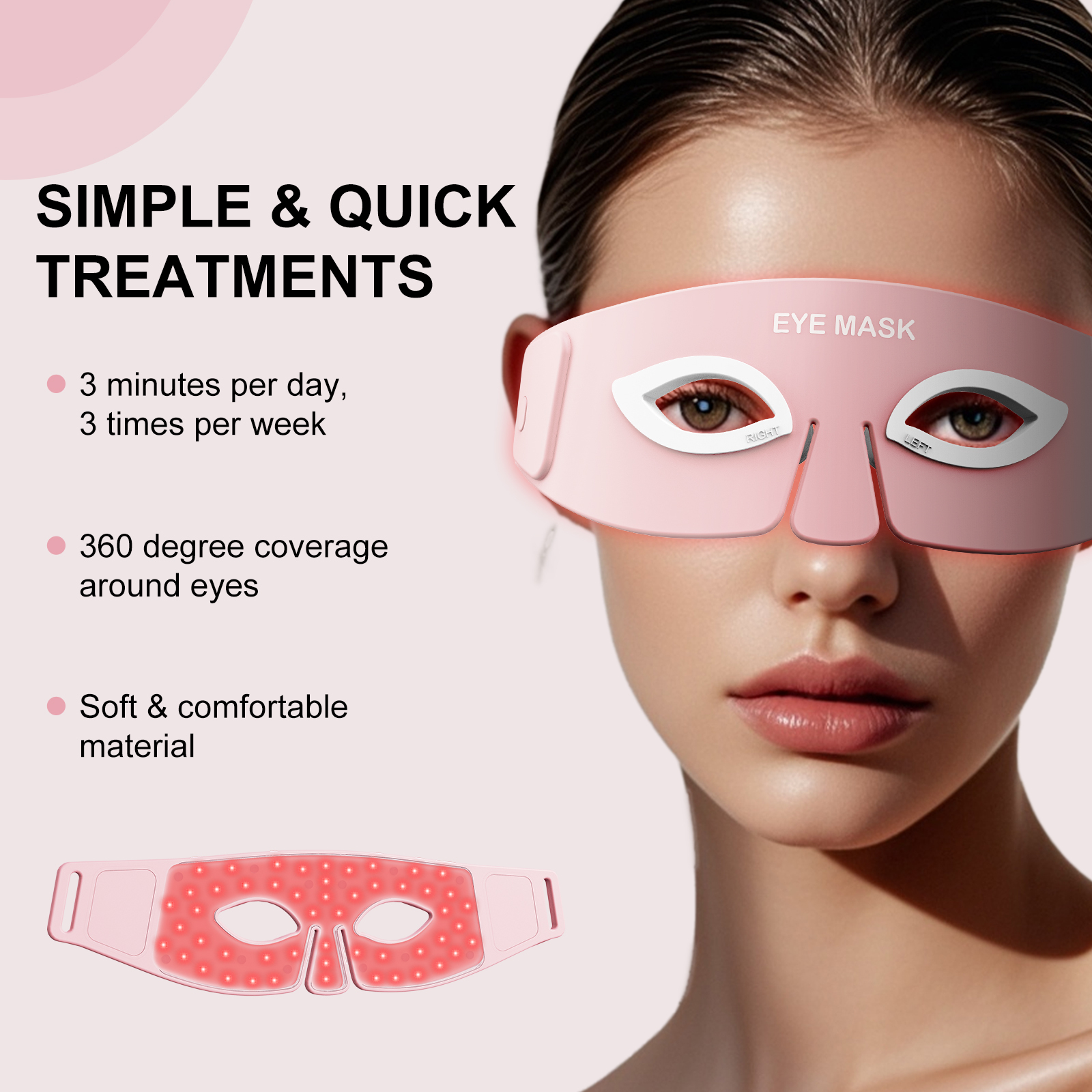 Beauty Skin Care Near Infrared Red Light Therapy LED Eye Bags Remover Mask Device