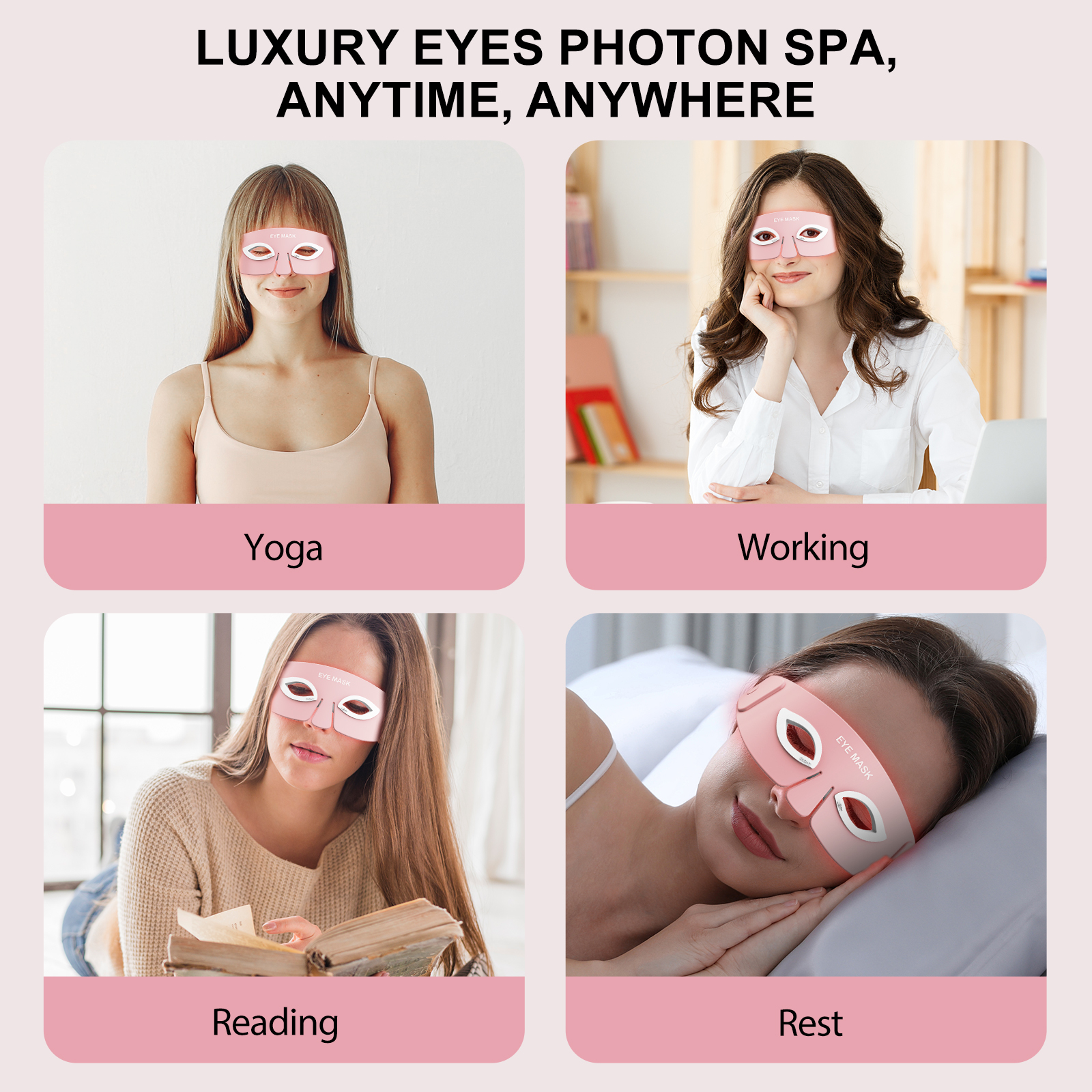 Beauty Skin Care Near Infrared Red Light Therapy LED Eye Bags Remover Mask Device