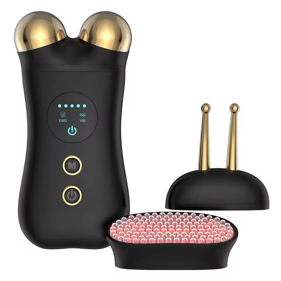 3 in 1 Facial Roller Face Neck Lifting Machine Skin Tighten Massager Beauty Device