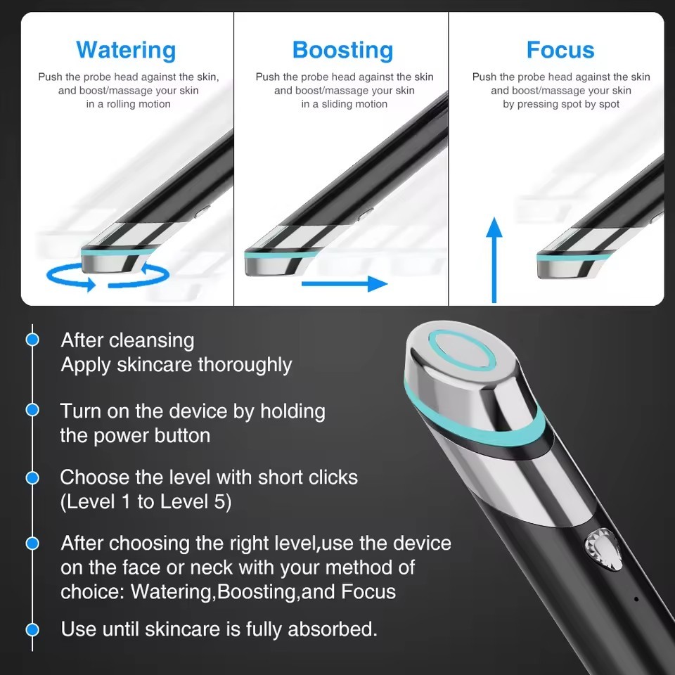 BOOSTER Facial Massage Tool to Reduce Wrinkles Micro Current Facial Equipment Anti Aging Face Lift  Device