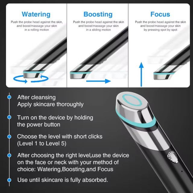BOOSTER Facial Massage Tool to Reduce Wrinkles Micro Current Facial Equipment Anti Aging Face Lift  Device