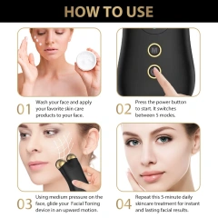 3 in 1 Facial Roller Face Neck Lifting Machine Skin Tighten Massager Beauty Device