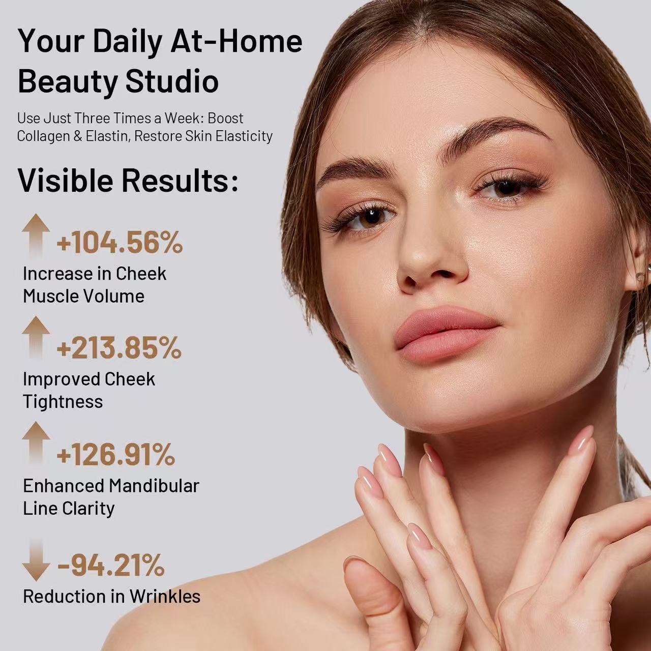Upgraded 3-Mode Facial Beauty Device: Ice-Cooling Lift & Firming, Eye Massage & Serum Infusion for Home Use