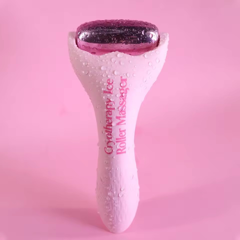 New Aluminum + Silicone Head Face Roller Massager Facial Beauty Massage 3-in-1 Ice Roller for Face and Eyes