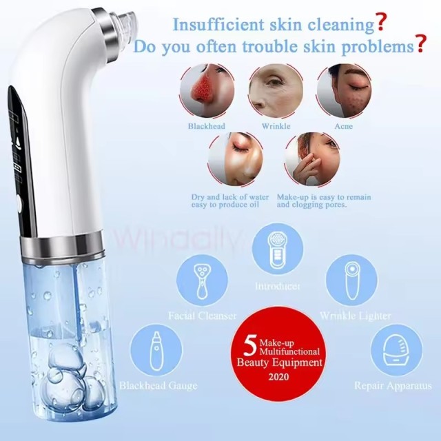 Black Head Remover Pore Vacuum Cleaner Electric Micro Small Bubble Facial Cleasing Machine USB Rechargeable Beauty Device