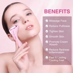 New Aluminum + Silicone Head Face Roller Massager Facial Beauty Massage 3-in-1 Ice Roller for Face and Eyes
