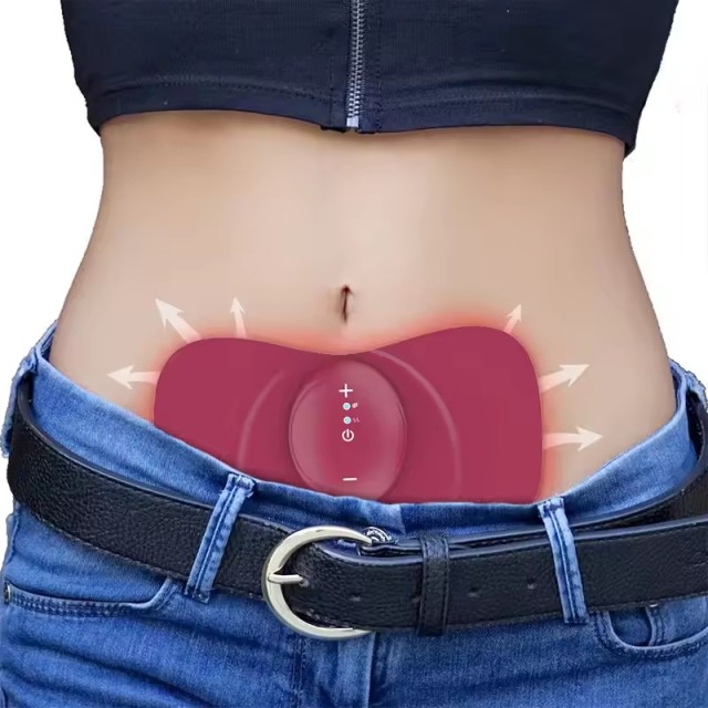EMS Muscle Stimulation Mini Heating Massager TENS Unit Menstrual Heat Pad Patch Heating Pad for Women Periods Menstrual Cramps
