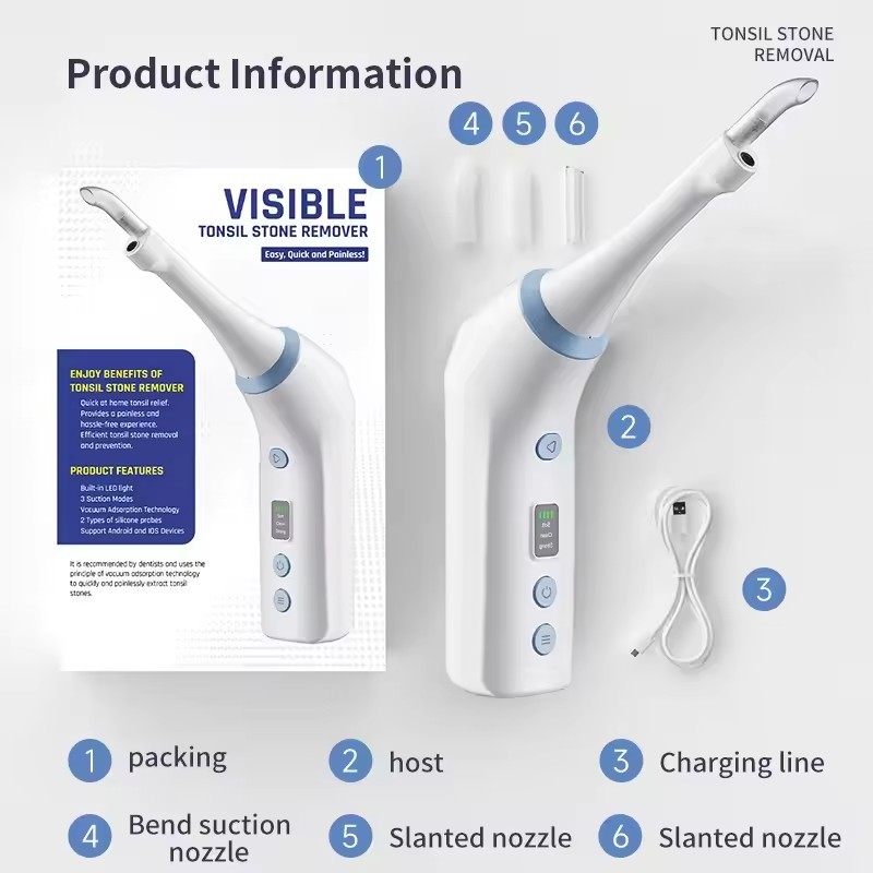 Electric Tonsil Stone Remover Tonsil Stone Removal Kit Vacuum With Irrigation Instant Suction Tonsil Stone Removal