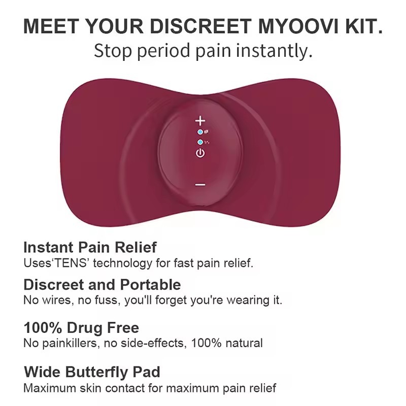 EMS Muscle Stimulation Mini Heating Massager TENS Unit Menstrual Heat Pad Patch Heating Pad for Women Periods Menstrual Cramps