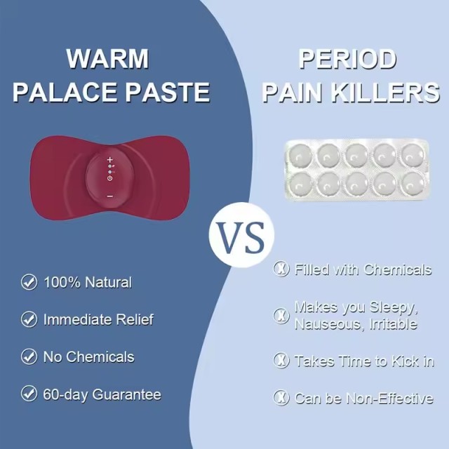 EMS Muscle Stimulation Mini Heating Massager TENS Unit Menstrual Heat Pad Patch Heating Pad for Women Periods Menstrual Cramps