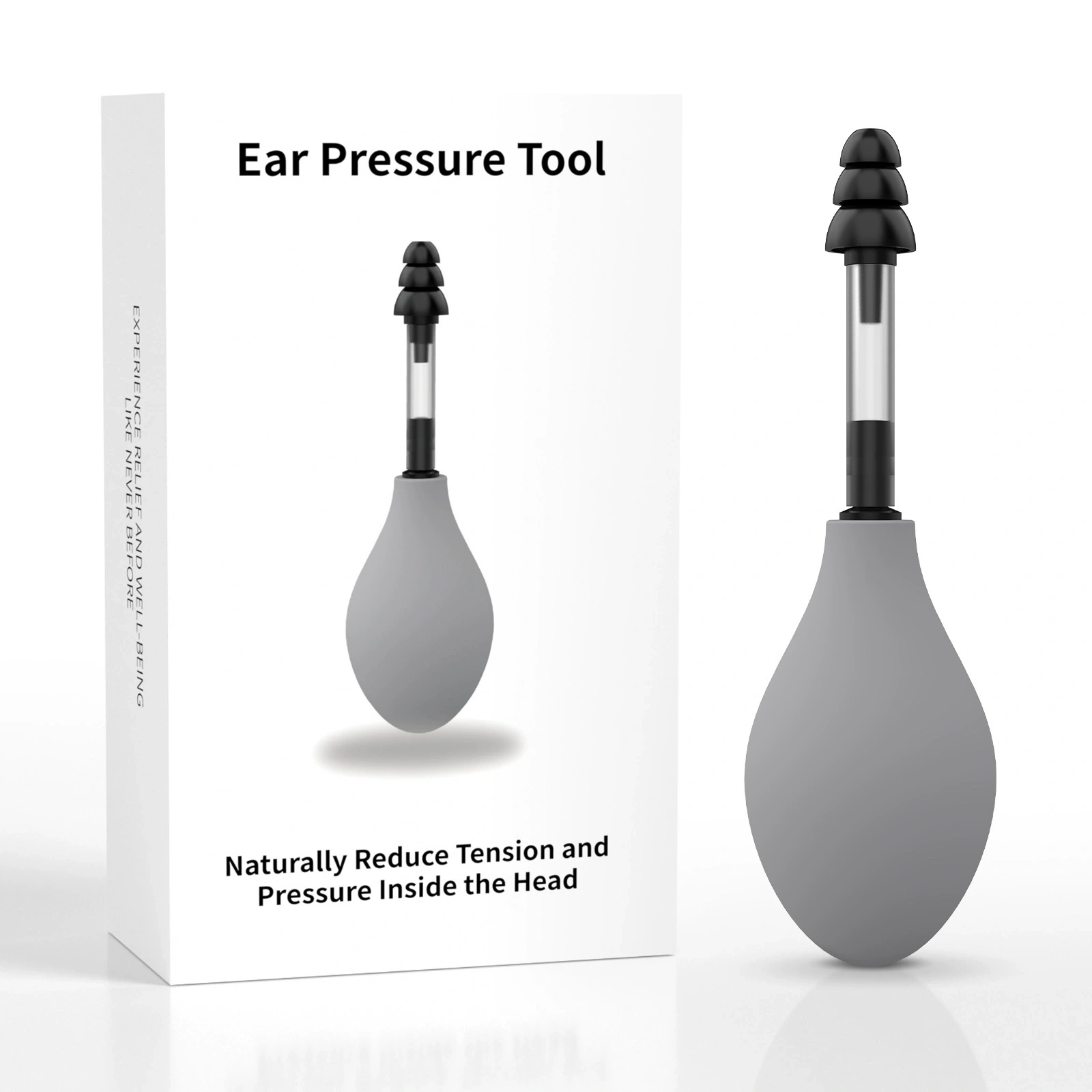 Silicone Ear Pressure Tool Black Grey Reduce Tension Inner Ear Pressure Tool Portable Earplugs Relief Suction Device Airplane