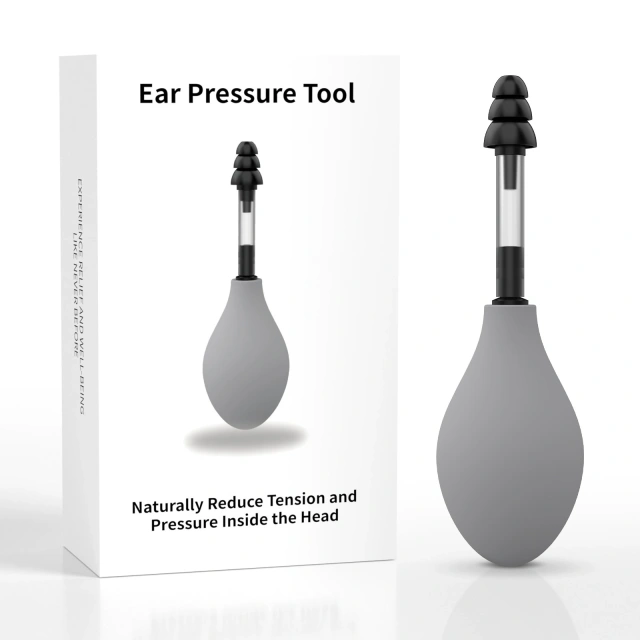 Silicone Ear Pressure Tool Black Grey Reduce Tension Inner Ear Pressure Tool Portable Earplugs Relief Suction Device Airplane