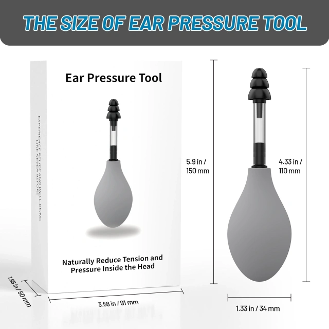 Silicone Ear Pressure Tool Black Grey Reduce Tension Inner Ear Pressure Tool Portable Earplugs Relief Suction Device Airplane