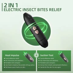 2 IN 1 Portable Sting Relief Pen Remover Heat Pulse Technology Effective Anti Bite Itches Pen Bites Stings Remover Safety