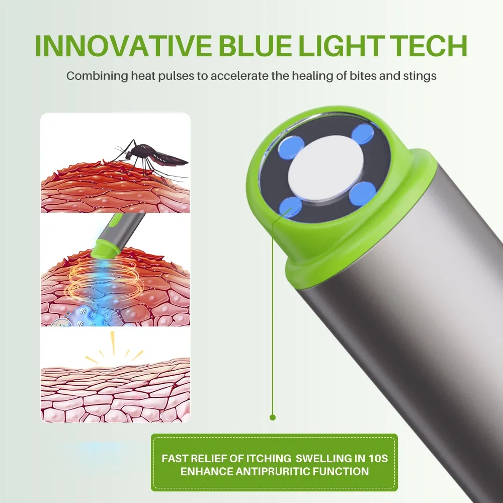 Portable Mosquito Insect Bite Relieve Itching Pen Natural Bug Bite Itch Relief Pen Rechargeable Anti-Itch Pen for Adult Children