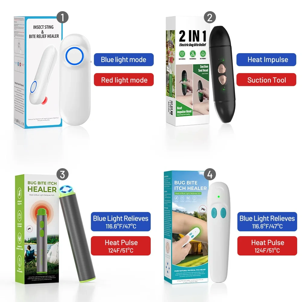 Portable Mosquito Insect Bite Relieve Itching Pen Natural Bug Bite Itch Relief Pen Rechargeable Anti-Itch Pen for Adult Children