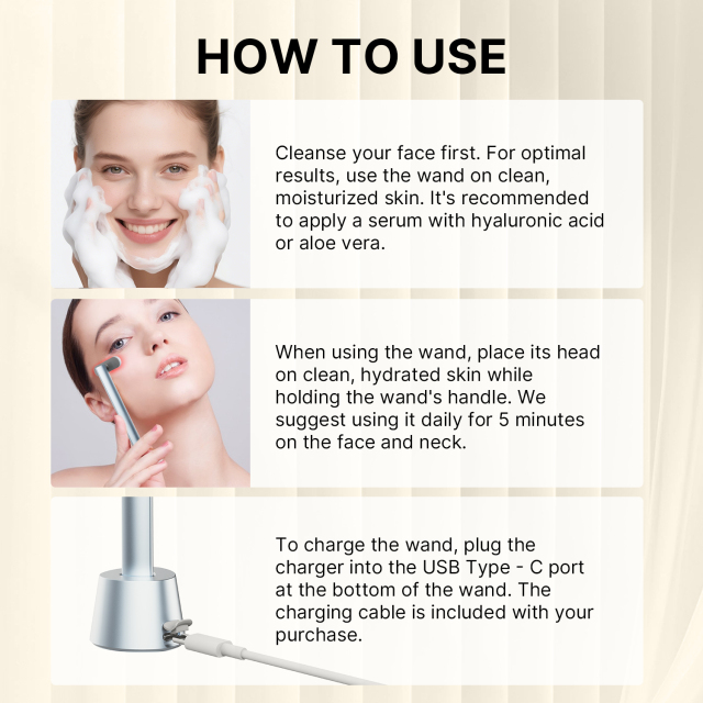 Professional Handheld Led Light Therapy Wand Anti-Aging Face Wand Face Skin Beauty Red Light Therapy Wand