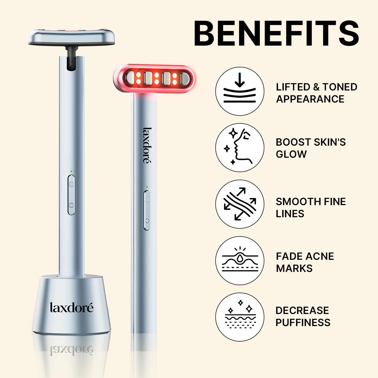 Professional Handheld Led Light Therapy Wand Anti-Aging Face Wand Face Skin Beauty Red Light Therapy Wand