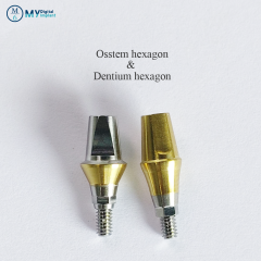 Stock implant abutment compatible to Dentium Osstem implant