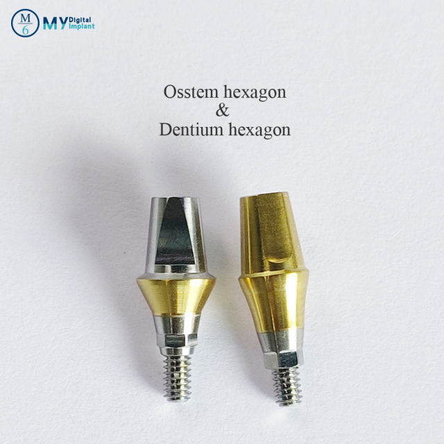 Stock implant abutment compatible to Dentium Osstem implant