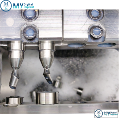 Dental lab 4 axis CADCAM milling machine to process titanium premilled abutment and emax crown