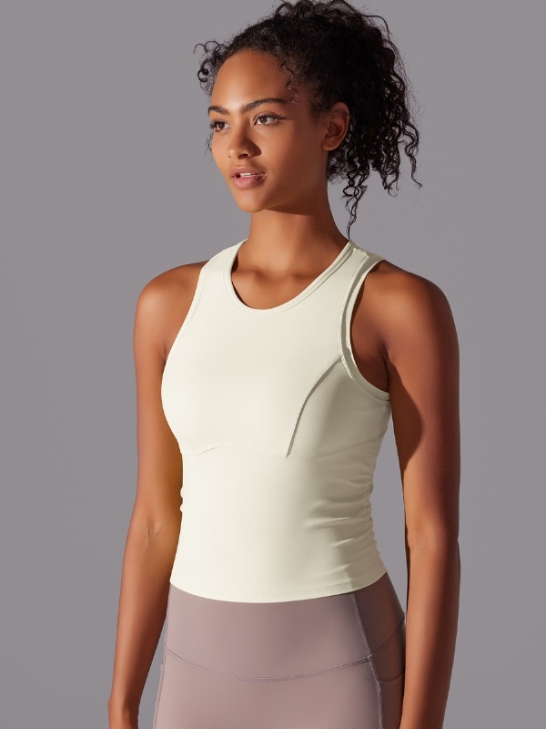 Fitted Crew Neck Sports Tank Top