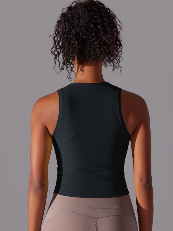 Fitted Crew Neck Sports Tank Top