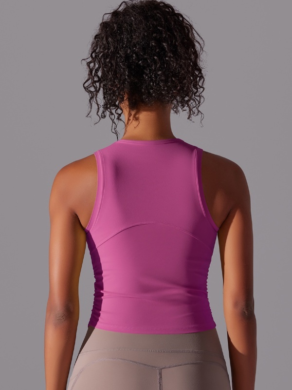 Fitted Crew Neck Sports Tank Top