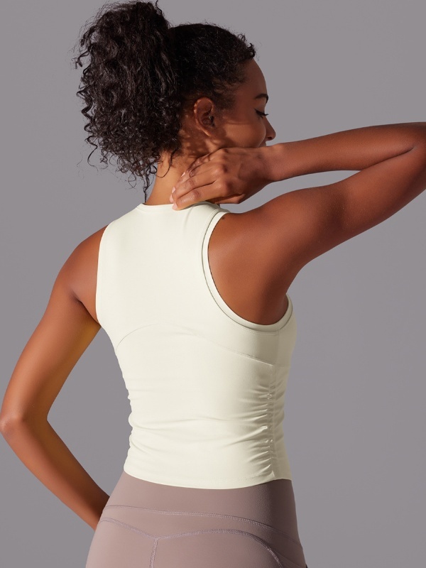 Fitted Crew Neck Sports Tank Top