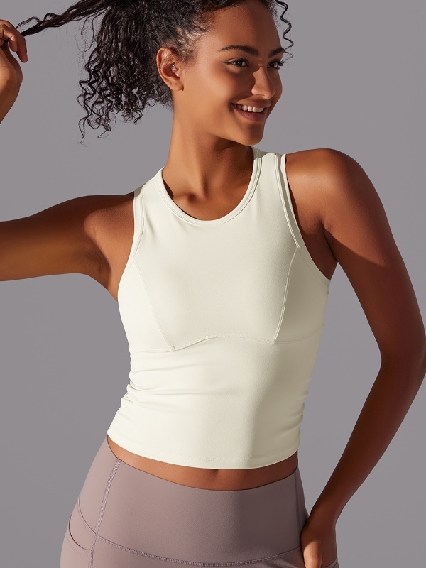 Fitted Crew Neck Sports Tank Top