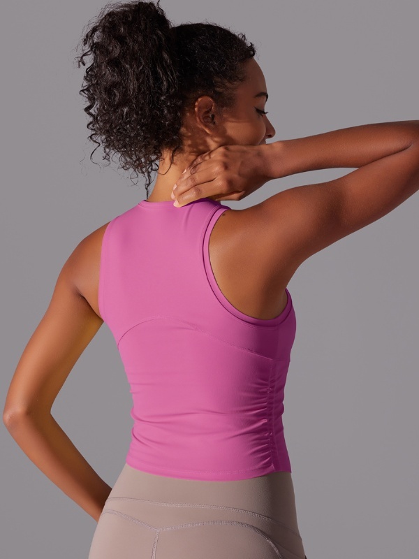 Fitted Crew Neck Sports Tank Top