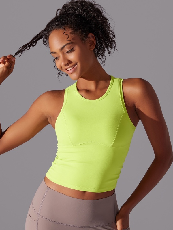 Flexvibe Tummy Control Sports Tank Top - Double-Sided Nylon High Elastic Quick Drying