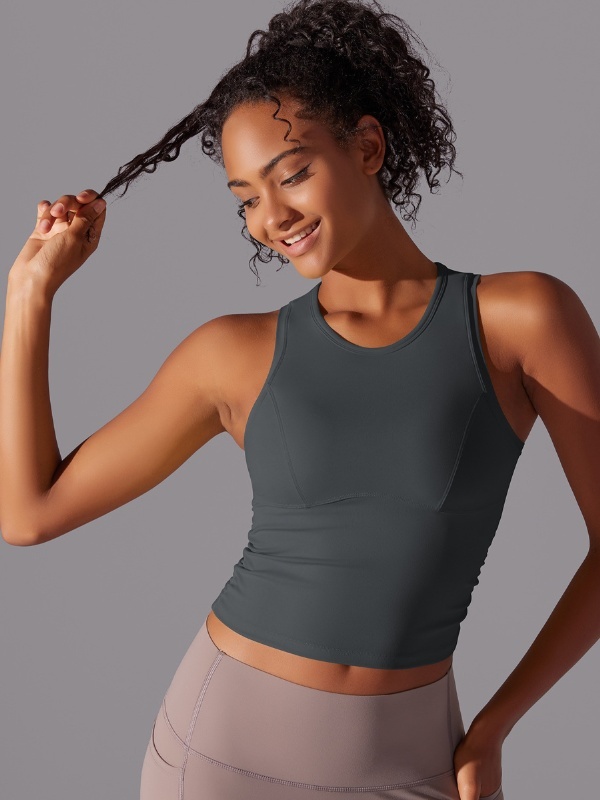 Flexvibe Tummy Control Sports Tank Top - Double-Sided Nylon High Elastic Quick Drying
