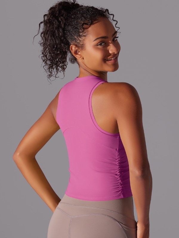 Fitted Crew Neck Sports Tank Top