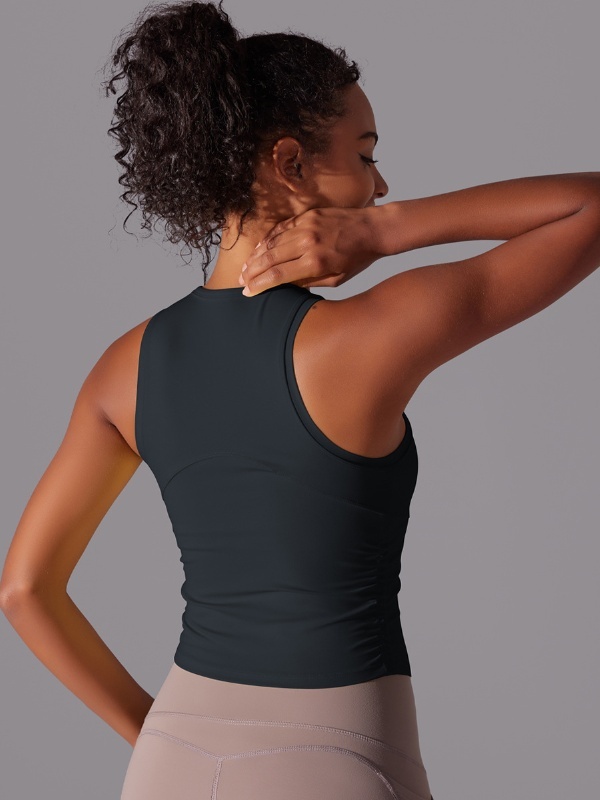 Fitted Crew Neck Sports Tank Top