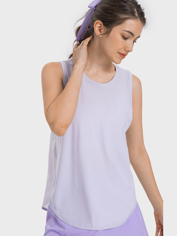 Quick-Dry Sleeveless Overlay Yoga Tank Top