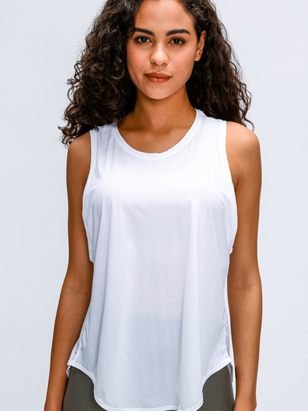 Quick-Dry Sleeveless Overlay Yoga Tank Top