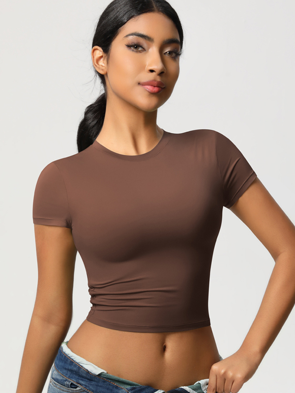 Flexvibe Double-Sided Nylon Sports T-Shirt - Quick Dry Slim Fit Breathable Short Sleeve