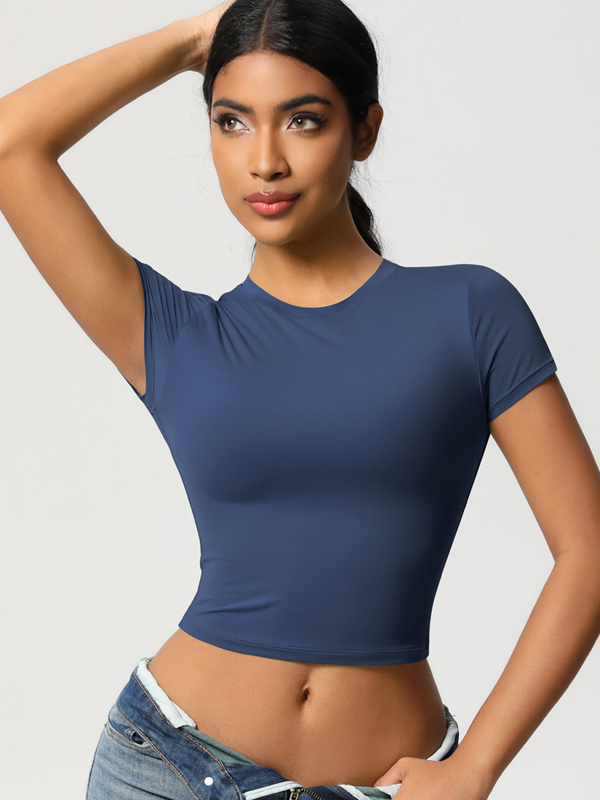 Flexvibe Double-Sided Nylon Sports T-Shirt - Quick Dry Slim Fit Breathable Short Sleeve