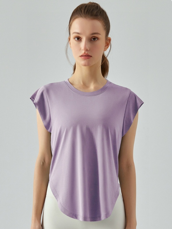 Shoulder-Covering Loose-Fit Gym Short-Sleeve Top
