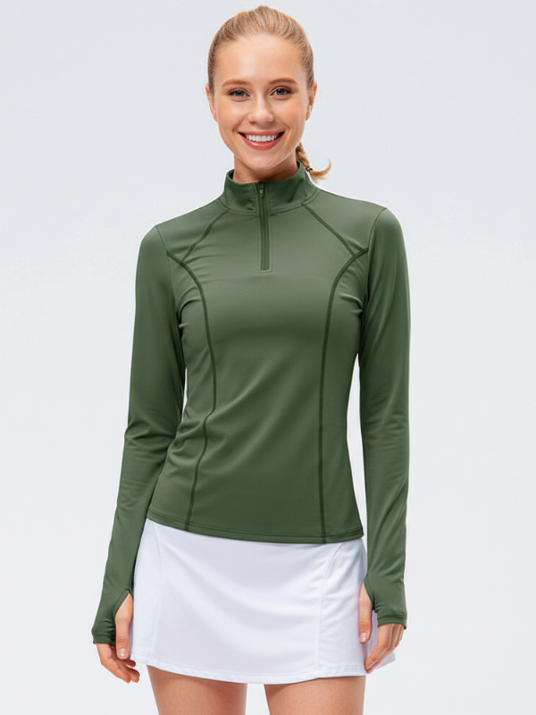 Flexvibe Quick Dry Lightweight Running Top - Slim Fit Figure Flattering Long Sleeve